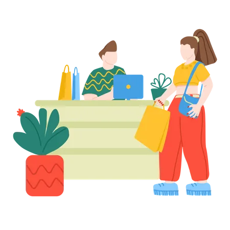 Checkout de compras  Ilustração