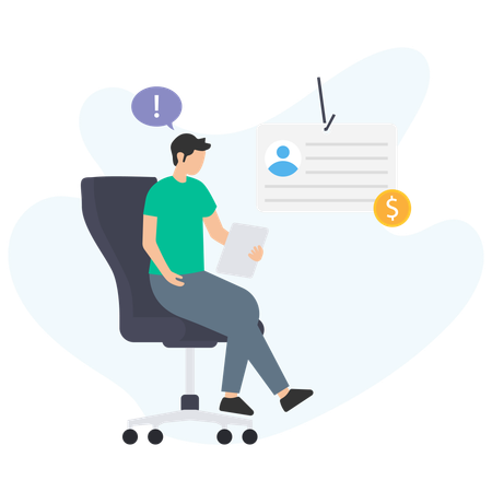 Finance Account holder checking information  Illustration