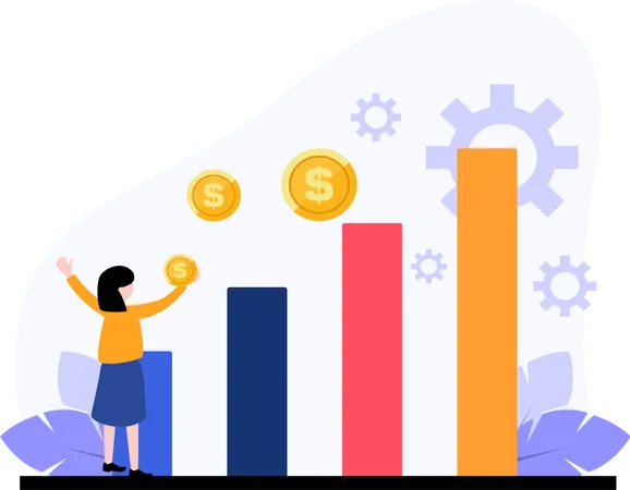 Finance analysis graph  Illustration