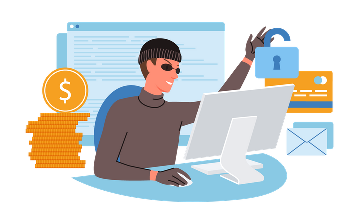 Finance and internet security protection  Illustration