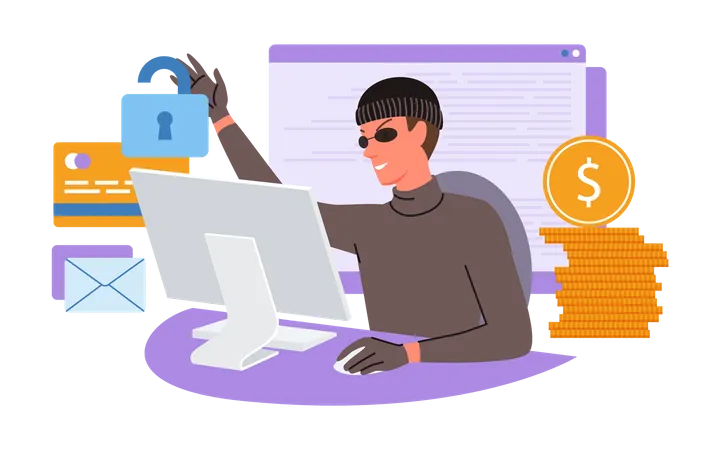 Finance and internet security protection  Illustration