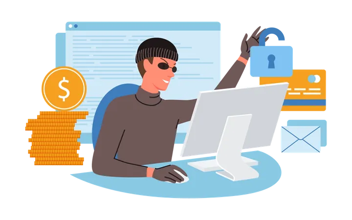 Finance and internet security protection  Illustration