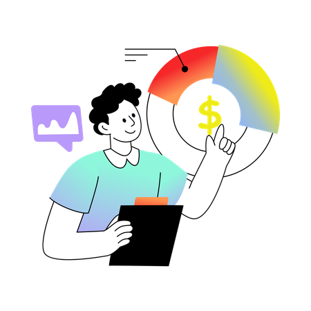 Finance Chart analysis by employee  Illustration