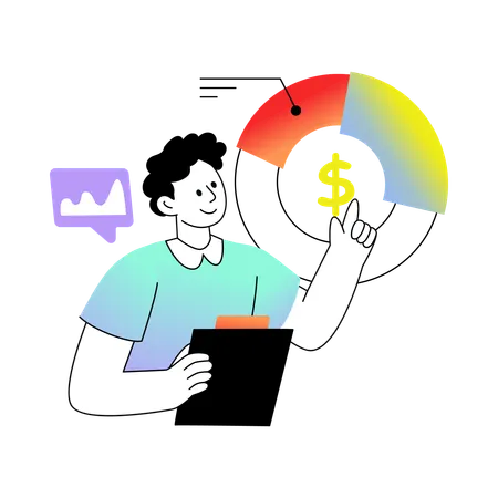 Finance Chart analysis by employee  Illustration