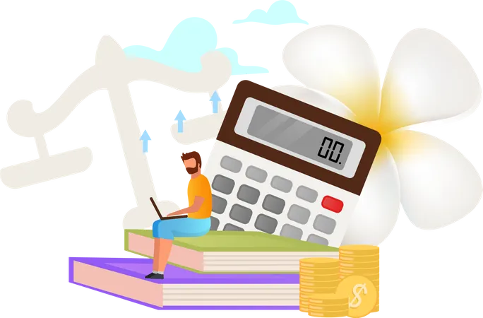 Finance consultant counting tax  Illustration