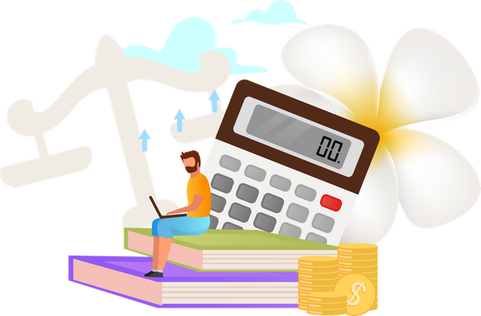 Finance consultant counting tax  イラスト