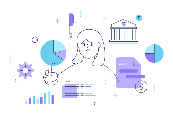 Finance data management  Illustration