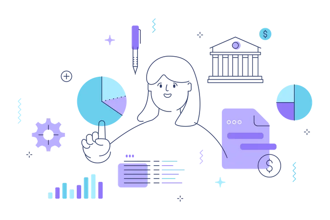 Finance data management  Illustration