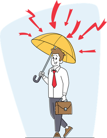 Finance insurance using by businessman Illustration