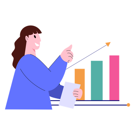 Finance manager doing analysis Illustration