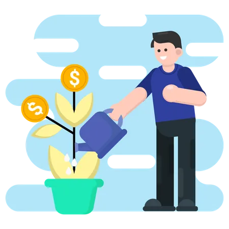 Finance money growth  Illustration