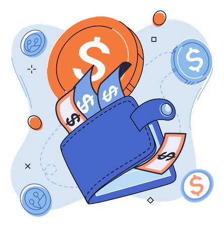 Finance wallet  Illustration