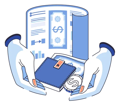 Finance wallet  Illustration