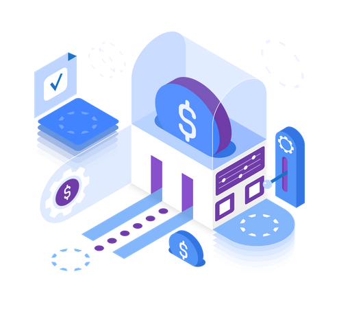 Financiación en línea  Ilustración