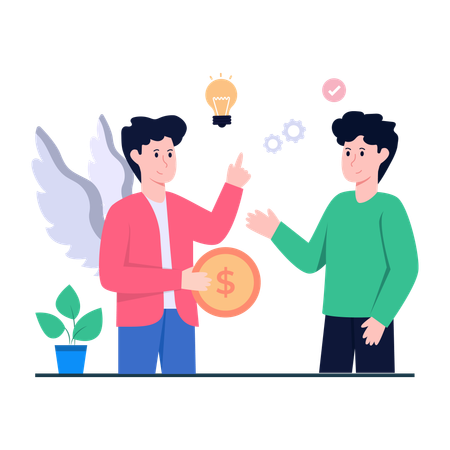 Financial advisor advising for money management  Illustration