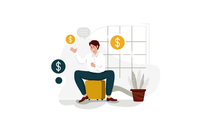 Financial advisor giving investment tips  Illustration