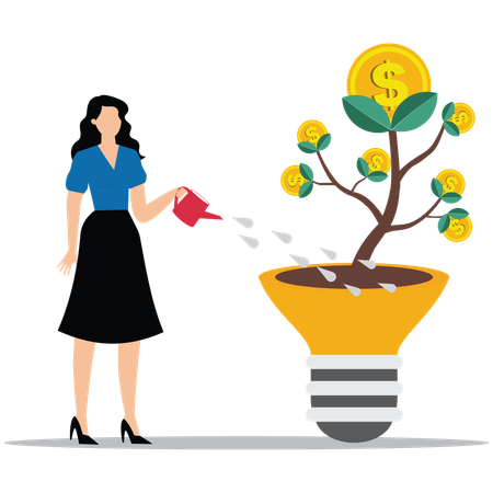 Financial advisor growing dollar tree  Illustration