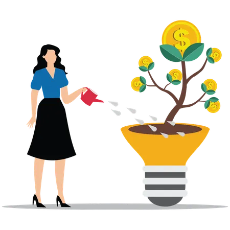 Financial advisor growing dollar tree  Illustration