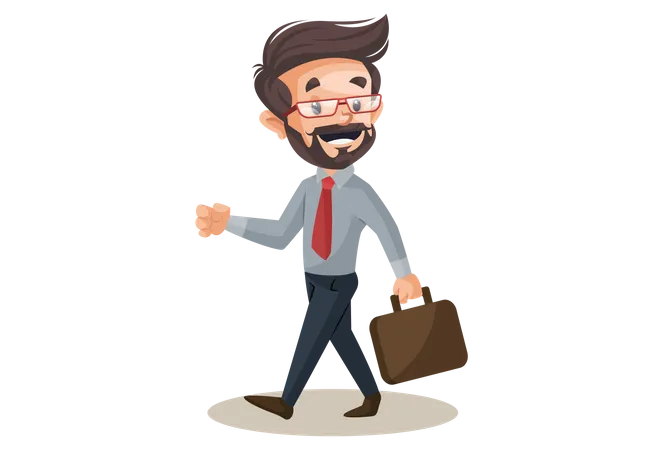 Financial advisor holding a briefcase and going for the office  Illustration