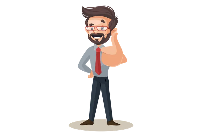 Financial advisor is showing thumbs up Illustration