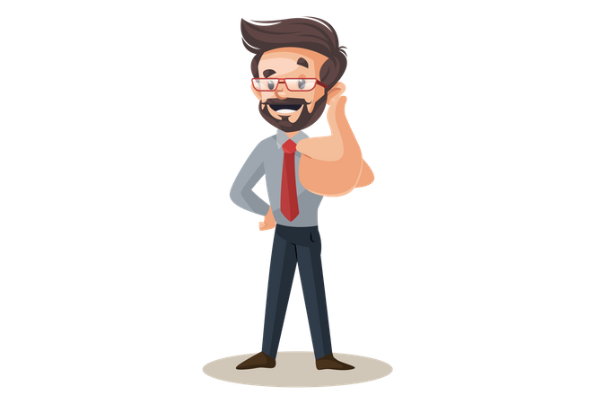 Financial advisor is showing thumbs up  Illustration