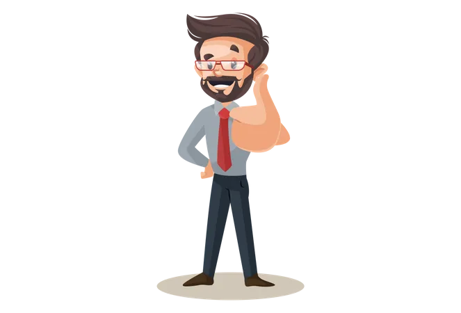 Financial advisor is showing thumbs up  Illustration