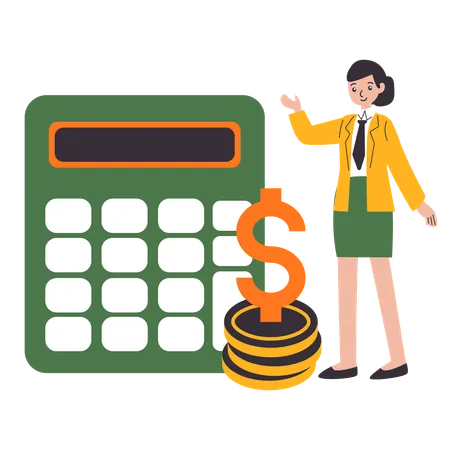 Financial Advisor showing financial calculation  Illustration