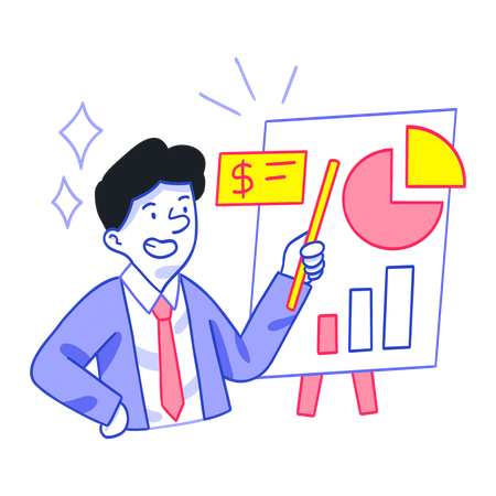 Financial Advisor showing financial planning strategy  Illustration