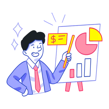 Financial Advisor showing financial planning strategy  Illustration