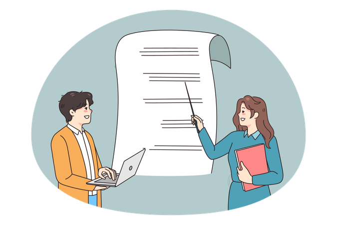 Financial advisor talk about income balance and spending  Illustration