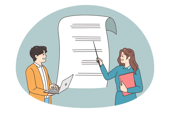 Financial advisor talk about income balance and spending  Illustration