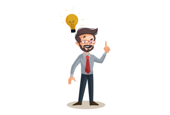 Financial advisor with business idea  Illustration