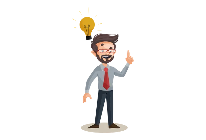 Financial advisor with business idea  Illustration