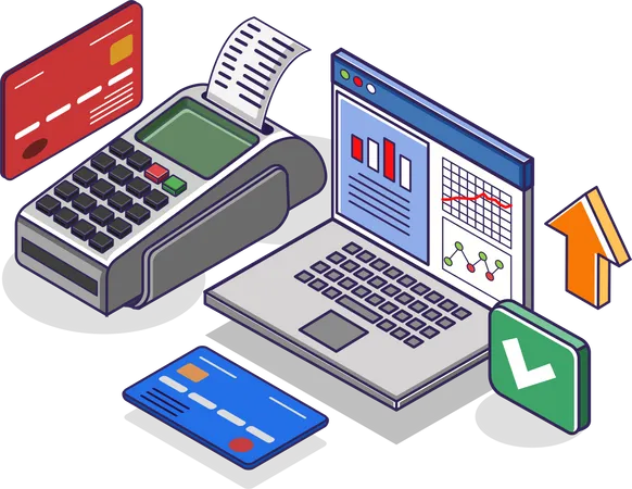 Electronic Data Capture Payment With Analytics Computer Illustration