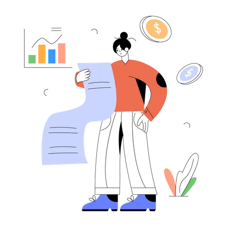 A Handy Flat Illustration Of Financial Analysis Illustration