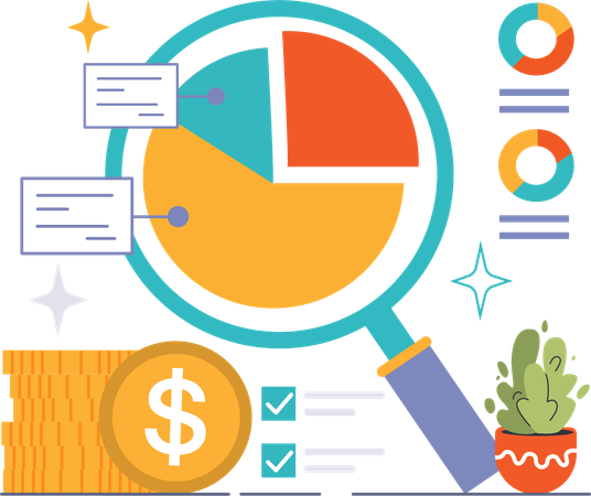 Financial analysis and research  Illustration