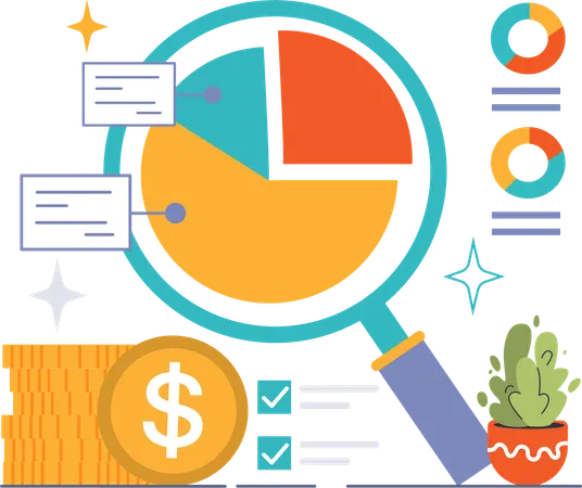 Financial analysis and research  Illustration