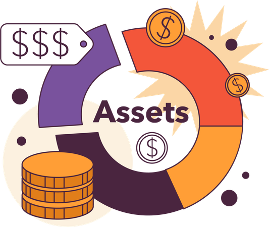 Financial analysis assets  Illustration