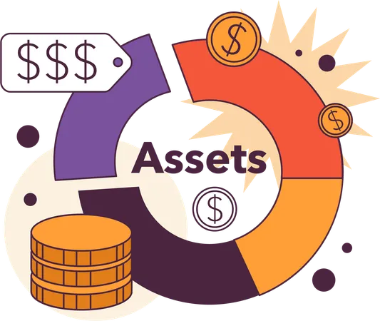 Financial analysis assets  Illustration