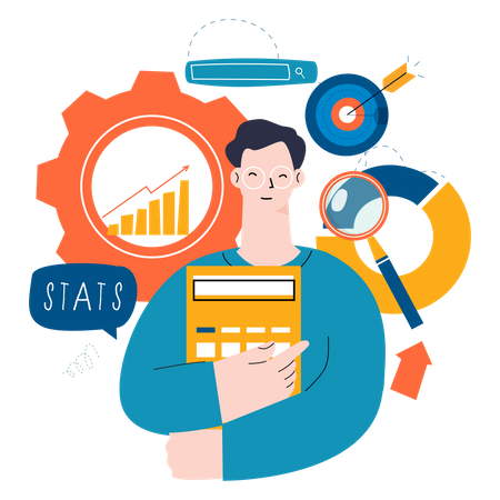 Financial analysis by accountant  Illustration