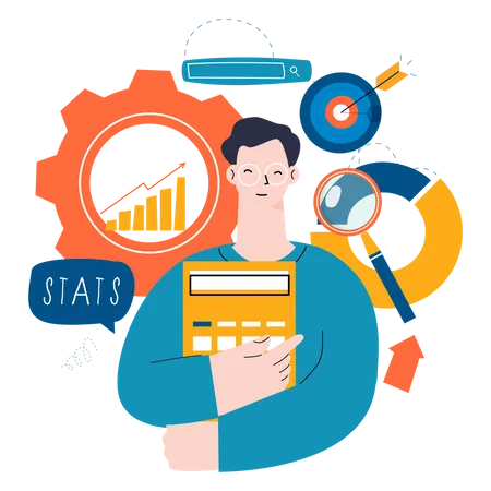 Financial analysis by accountant  Illustration