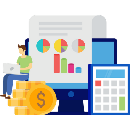 Financial analysis by employee  Illustration