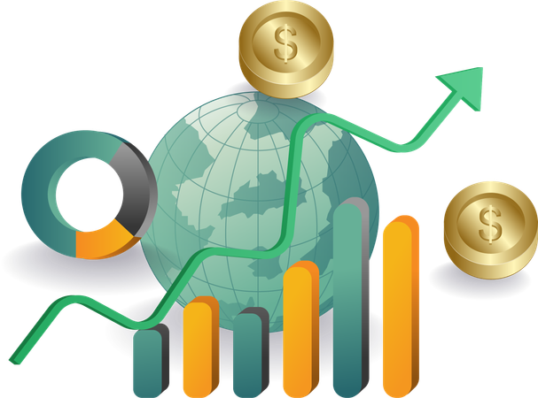 Financial analysis in business world  Illustration