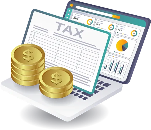 Financial Analysis of Business Tax Reports  Illustration