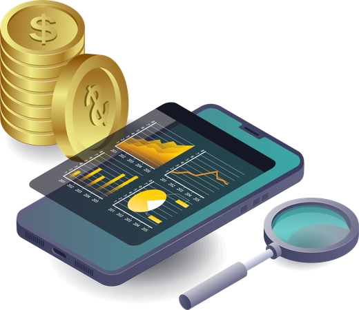 Financial Analysis of Business Using Smartphones  Illustration