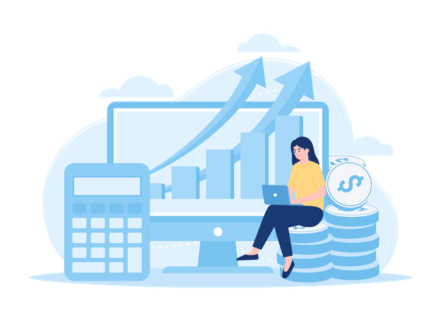 Financial analysis online service  イラスト