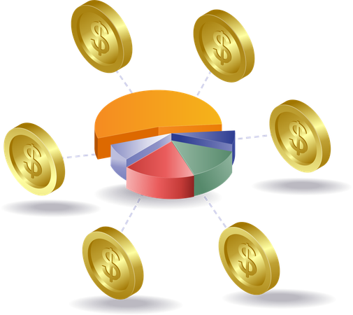 Financial analysis with money  Illustration