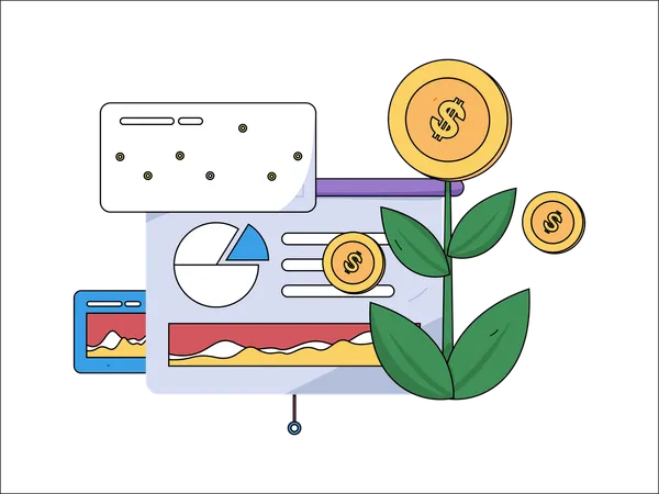 Financial analysis with profit  Illustration