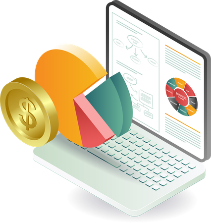 Financial analyst data of business  Illustration