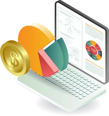 Financial analyst data of business  Illustration